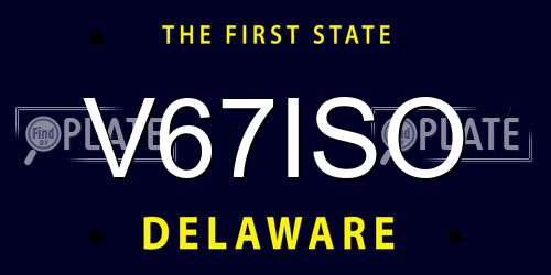 V67ISO Delaware License Plate