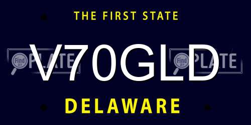 V70GLD Delaware License Plate