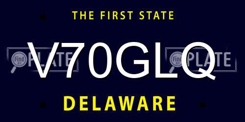 V70GLQ Delaware License Plate