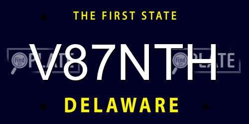 V87NTH Delaware License Plate