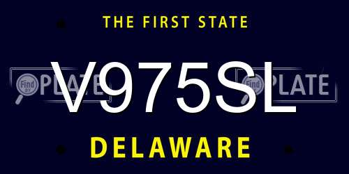 V975SL Delaware License Plate