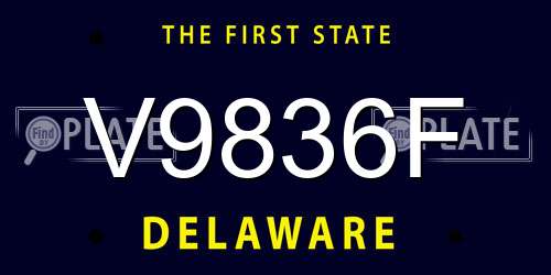 V9836F Delaware License Plate