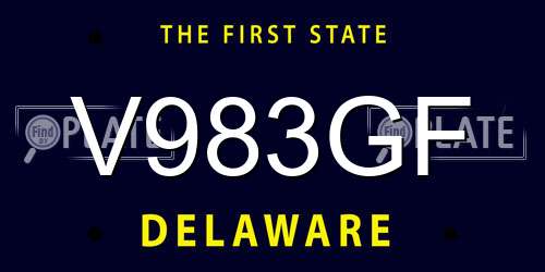 V983GF Delaware License Plate