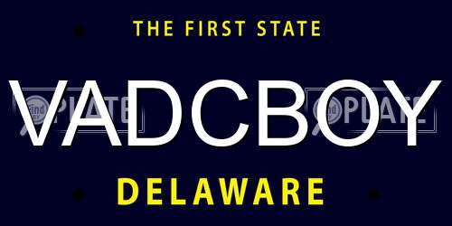 VADCBOY Delaware License Plate