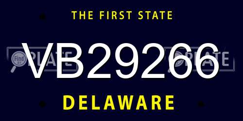 VB29266 Delaware License Plate