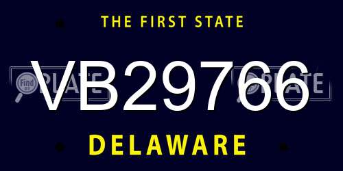 VB29766 Delaware License Plate