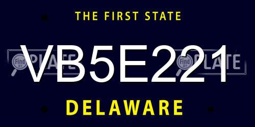 VB5E221 Delaware License Plate