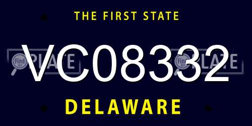 VC08332 Delaware License Plate