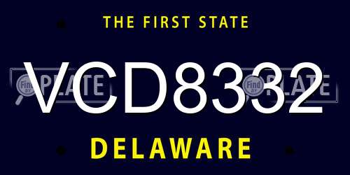 VCD8332 Delaware License Plate