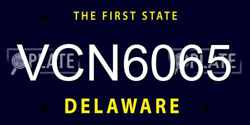 VCN6065 Delaware License Plate