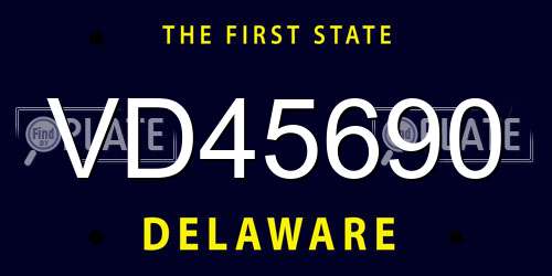 VD45690 Delaware License Plate