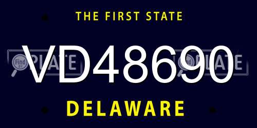 VD48690 Delaware License Plate
