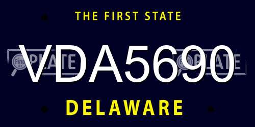 VDA5690 Delaware License Plate