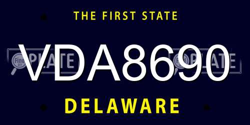 VDA8690 Delaware License Plate