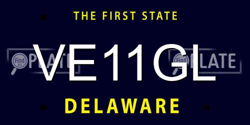 VE11GL Delaware License Plate