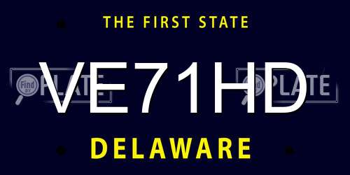 VE71HD Delaware License Plate