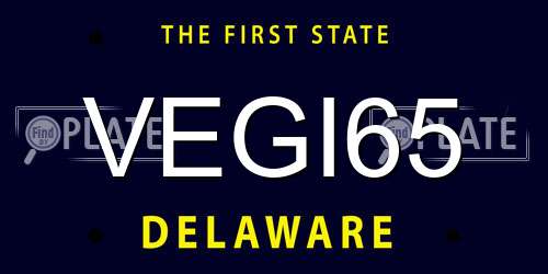 VEGI65 Delaware License Plate