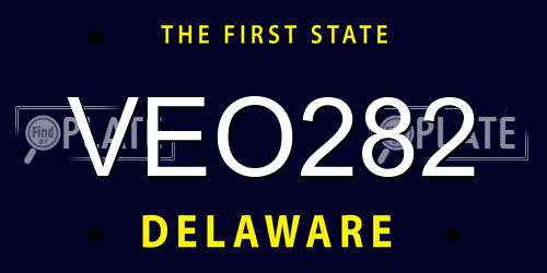 VEO282 Delaware License Plate