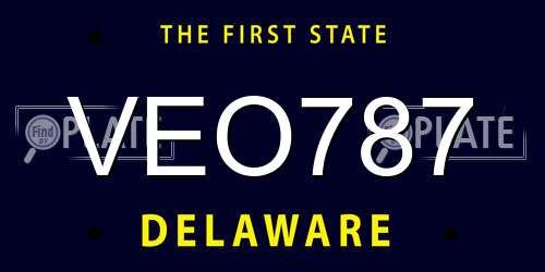 VEO787 Delaware License Plate