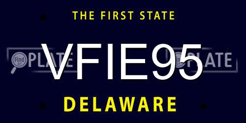 VFIE95 Delaware License Plate