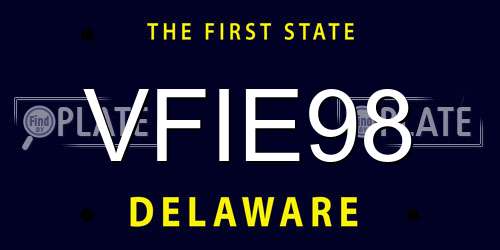 VFIE98 Delaware License Plate