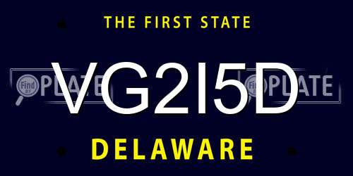 VG2I5D Delaware License Plate