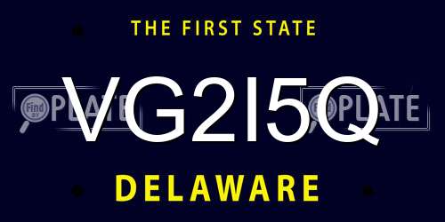 VG2I5Q Delaware License Plate