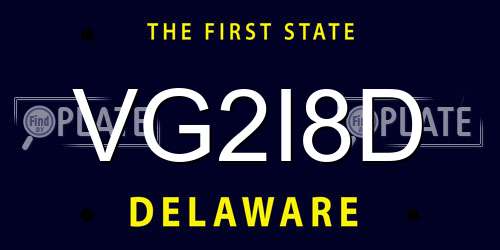 VG2I8D Delaware License Plate
