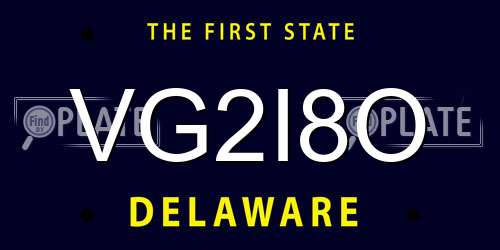 VG2I8O Delaware License Plate