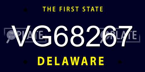 VG68267 Delaware License Plate