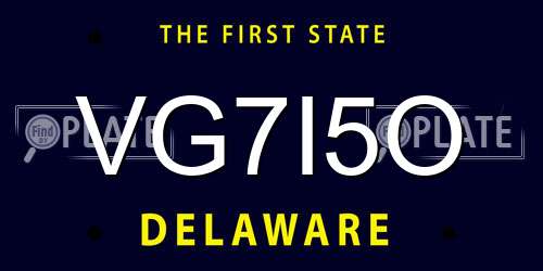 VG7I5O Delaware License Plate