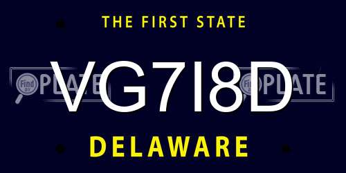 VG7I8D Delaware License Plate