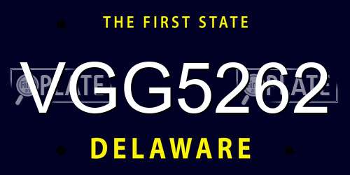 VGG5262 Delaware License Plate