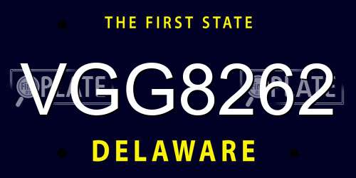 VGG8262 Delaware License Plate