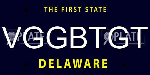 VGGBTGT Delaware License Plate