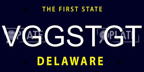 VGGSTGT Delaware License Plate