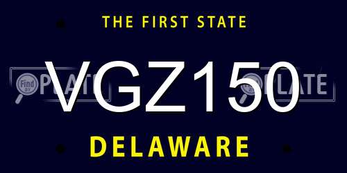 VGZ150 Delaware License Plate