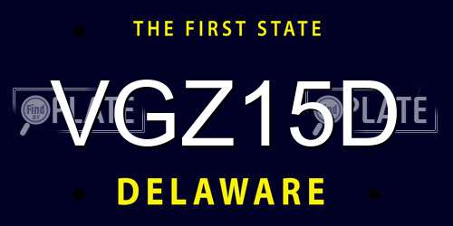 VGZ15D Delaware License Plate