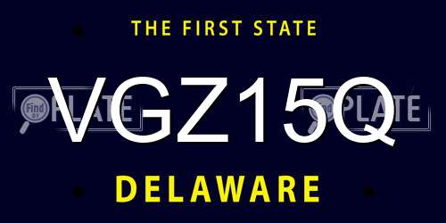 VGZ15Q Delaware License Plate