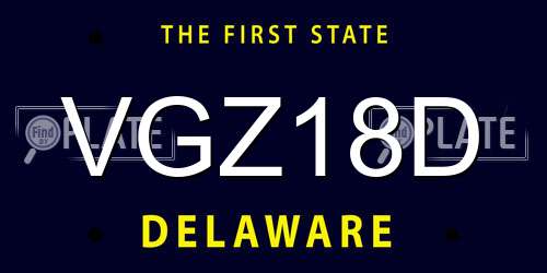 VGZ18D Delaware License Plate