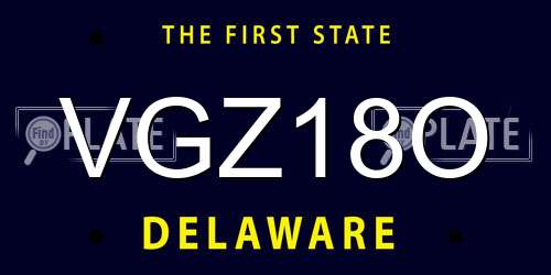 VGZ18O Delaware License Plate