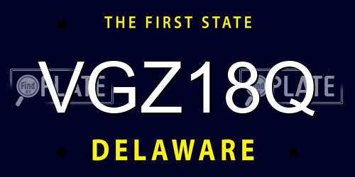 VGZ18Q Delaware License Plate