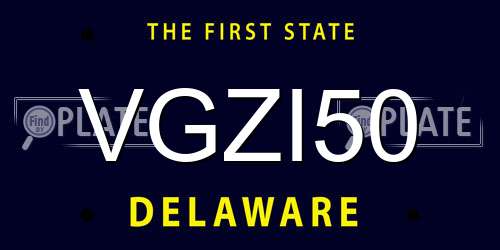 VGZI50 Delaware License Plate