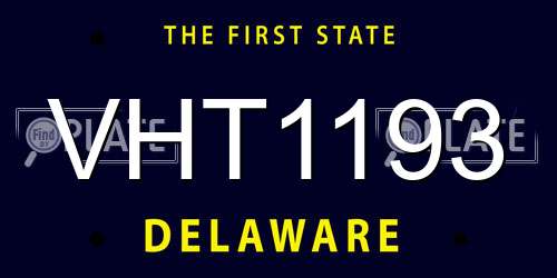 VHT1193 Delaware License Plate