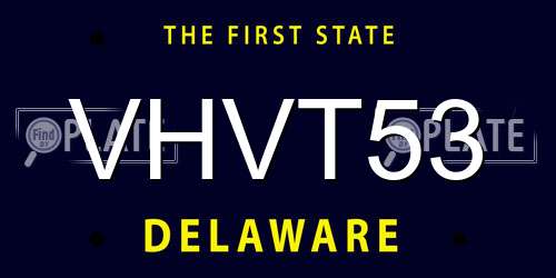 VHVT53 Delaware License Plate
