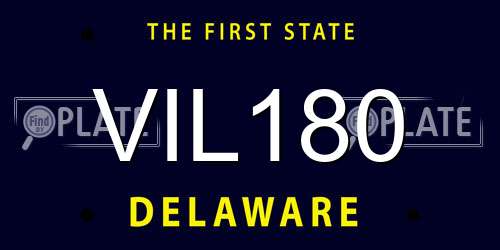 VIL180 Delaware License Plate