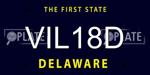 VIL18D Delaware License Plate