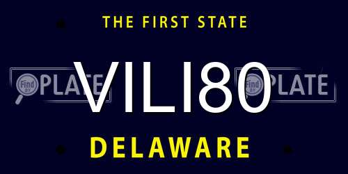 VILI80 Delaware License Plate