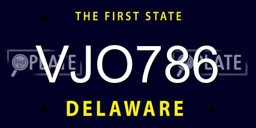 VJO786 Delaware License Plate