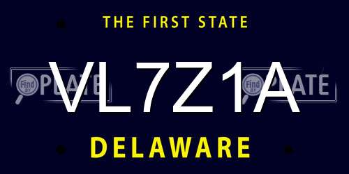 VL7Z1A Delaware License Plate
